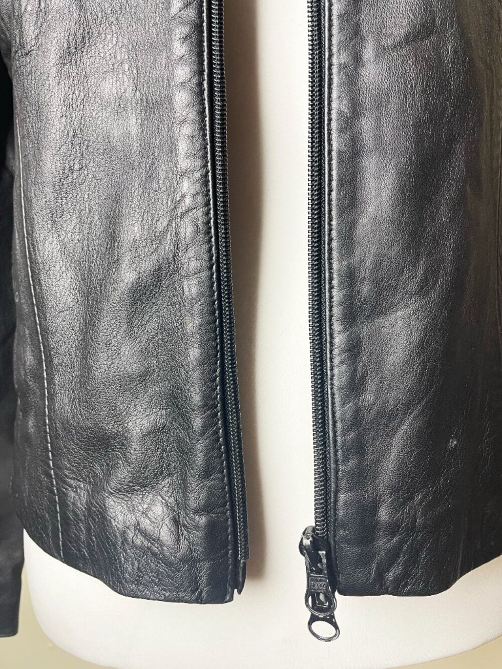 Mitici Anni 60 Vintage Black Genuine Italian Full Zipper Leather Jacket | Size S - Picture 5 of 12